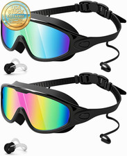 Swim Goggles 2 Pack anti Fog UV Protection Wide View Comfortable Fit