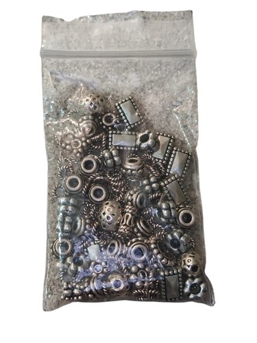 Tibetan and Bali silver finish metal spacer beads