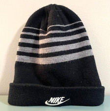 NIKE Beanie - Black w/Gray Stripes - Size Youth