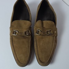 Dolce & Gabbana Brown Suede Men's Loafers Metal Accent Pointed Toe EU 42