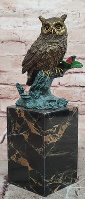 Milo Multi-Color Bronze Owl Sculpture Museum Quality Collectible Figurine Decor