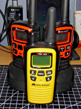 Midland T51A X-Talker Walkie Talkie Two Way Radios(3) w/Charging Dock - TESTED -
