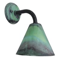 Wandleuchte Messing E27 25 Cm Hoch In GrüN Antik Wand Lampe Innen KüChe Eingang