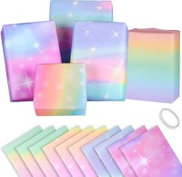 Geschenkpapier 50X70Cm Rosa Lila 10 BöGen Doppelseitiges Klebeband MäDchen