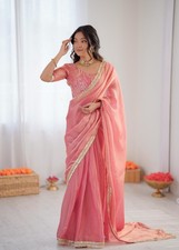 Saree Party Indian Wear Sari Designer Bollywood Blouse Wedding Ethnic Pakistani