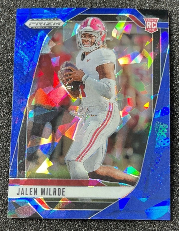 2025 Panini Prizm Draft Picks JALEN MILROE /149 Blue Ice Prizm (RC) #5