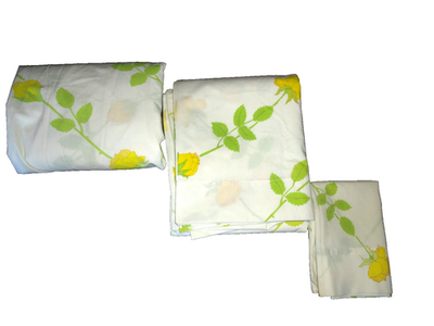 【希少】Christian DiorディオールWamsutta♡シーツ 布 生地 VINTAGE CHRISTIAN DIOR WAMSUTTA YELLOW ROSES FLORAL (6P) TWIN