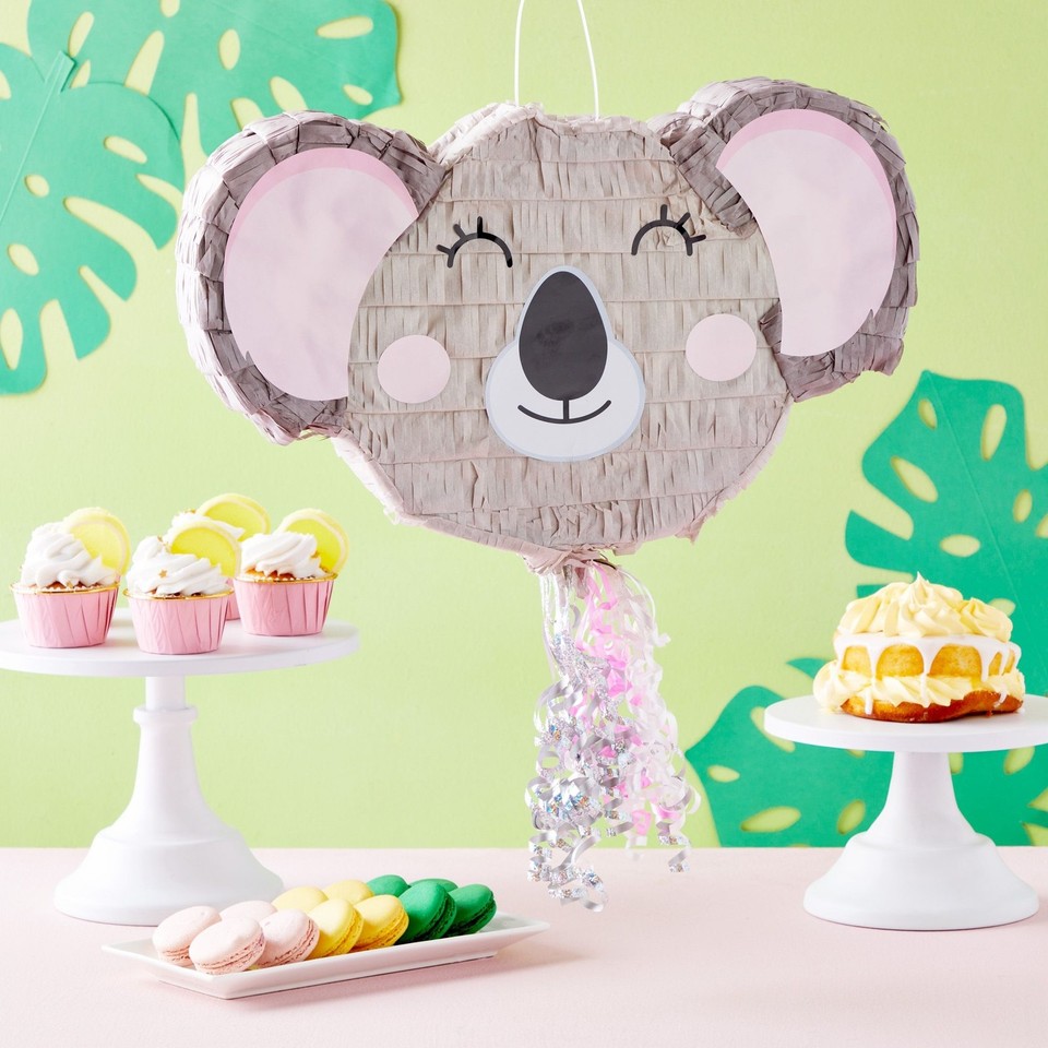 Small Pull String Koala Pinata for Jungle Animal Birthday Party, 16.5 x ...