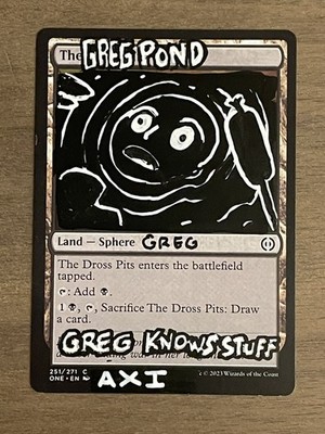The Dross Pits  (Altered) Hand-Painted mtg Card, OOAK painting