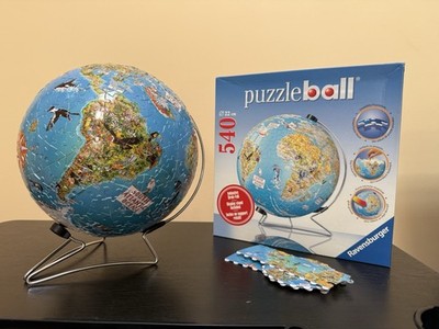 Ravensburger 540 Piece Map Puzzleball & Gorgeous Illustrations w/ Display Stand 