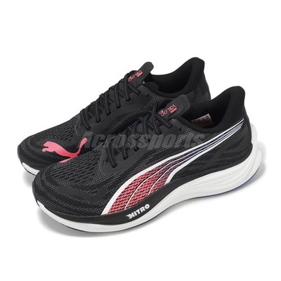 Puma Velocity Nitro 3 Black Pink Men Road Running Jogging Shoes 377748-16