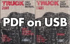 1987 Ford Truck Shop Manual 5 Book Set on USB Van F150 F250 F350 Bronco Service