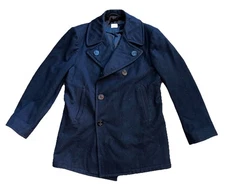 VTG Whaling Mfg Co Peacoat Navy Mens Wool Enlisted Coat Anchor Buttons USA Made