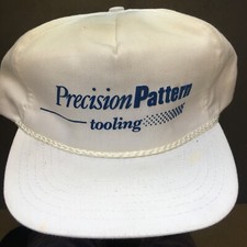 Headliner Vernon Hat Vtg Leather Strapback Precision Pattern Rope Cord 80s USA