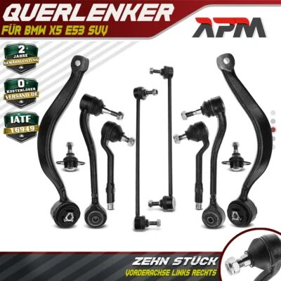 PAS PERTINENT Bras De Suspension Barre Stabilisatrice Rotule Avant 10 Pièces Pour BMW X5 E53