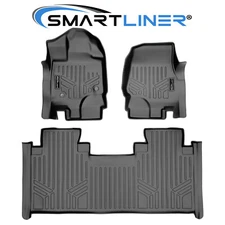 SMARTLINER Floor Mats Gray 2015-2025 Ford F-150 SuperCab (Carpet Vinyl Flooring)
