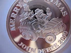 1-OZ CHRISTMAS SANTA GATOR 6x4 JOHN DEERE TRACTOR  ORNAMENT 999 SILVER COIN+GOLD
