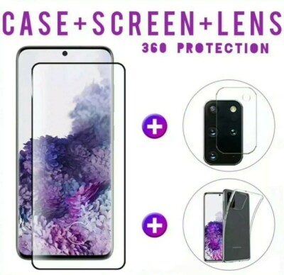 Samsung Galaxy S20 Ultra Plus Glass Screen Protector Full Glue Case Camera  Lens