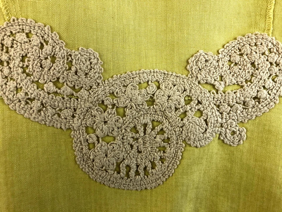 Cynthia Steffe Women's Size 2 Jacket Blazer Yellow Green Cotton Lace Appliques - Image 4 of 4