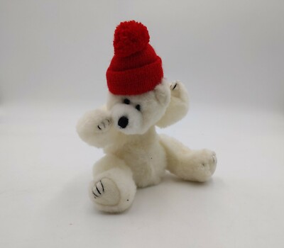 TY PEPPERMINT''LOVE ME TRUE!'' Jointed Polar Bear Beanie 7''