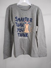 Life is Good Kid L/S Crusher Tee Smarter Than You Think Gray Medium 65640
