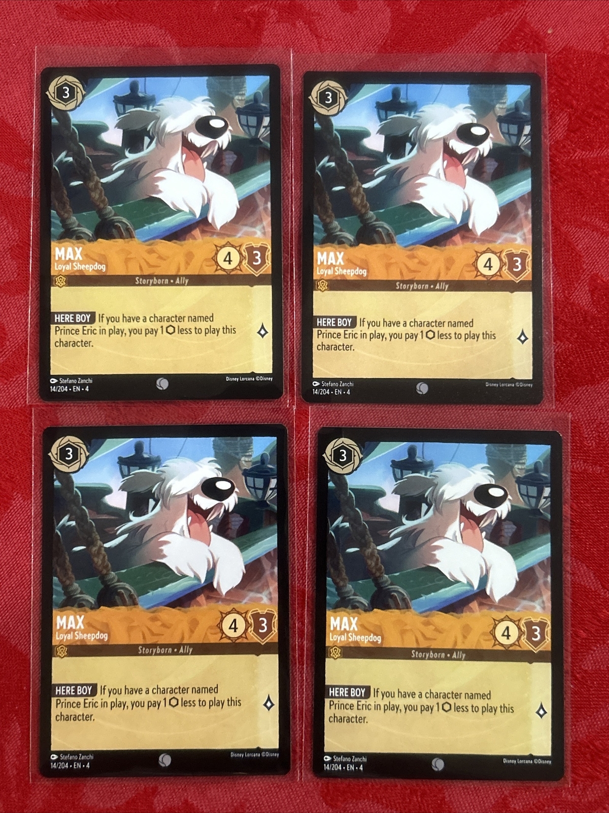 4x Disney Lorcana - Ursula’s Return - Max - Loyal Sheepdog - 14/204 x4