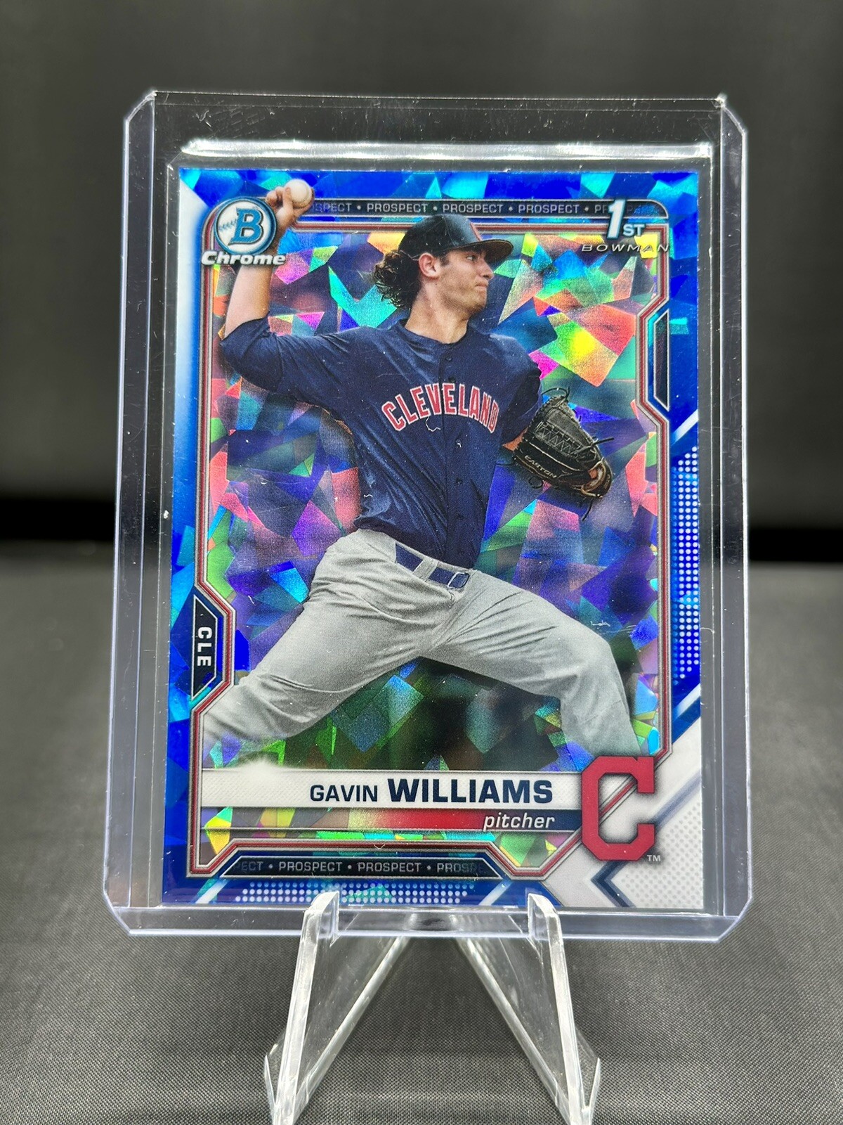 Gavin Williams 2021 1st Bowman Draft Chrome Sapphire Edition #BDC-93 Guardians