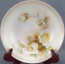 RS Prussia / RS Germany Large White Yellow Rose Bowl Circa 1910 - 1956