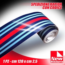 Fascia Striscia adesiva 120x2,5cm MARTINI RACING Rally champion WRC Auto moto 