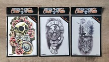 Temporary Tattoo Lot Skull Wolf Lion Animal Tattoo