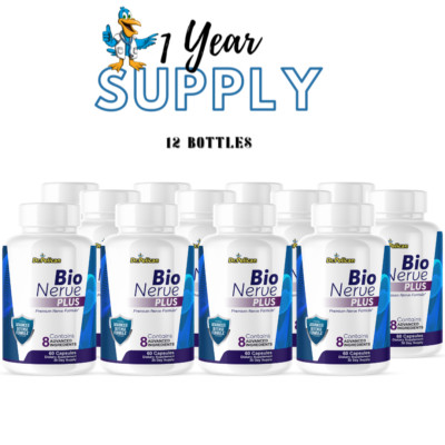 Bio Nerve Plus- Nerve & Brain Support- 12 Bottles- 720 Capsules