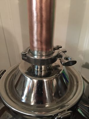 #ad Alcohol Distilling Moonshine Keg Column 2quot; X 24quot; Copper And Stainless w Clamp $65.00