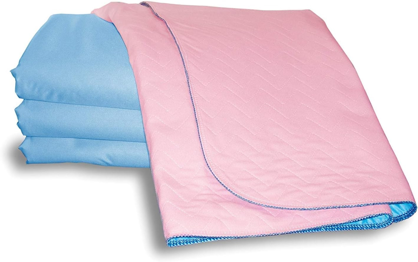 Washable Bed Protector/Pad without Tucks - Pack of 2, Pink