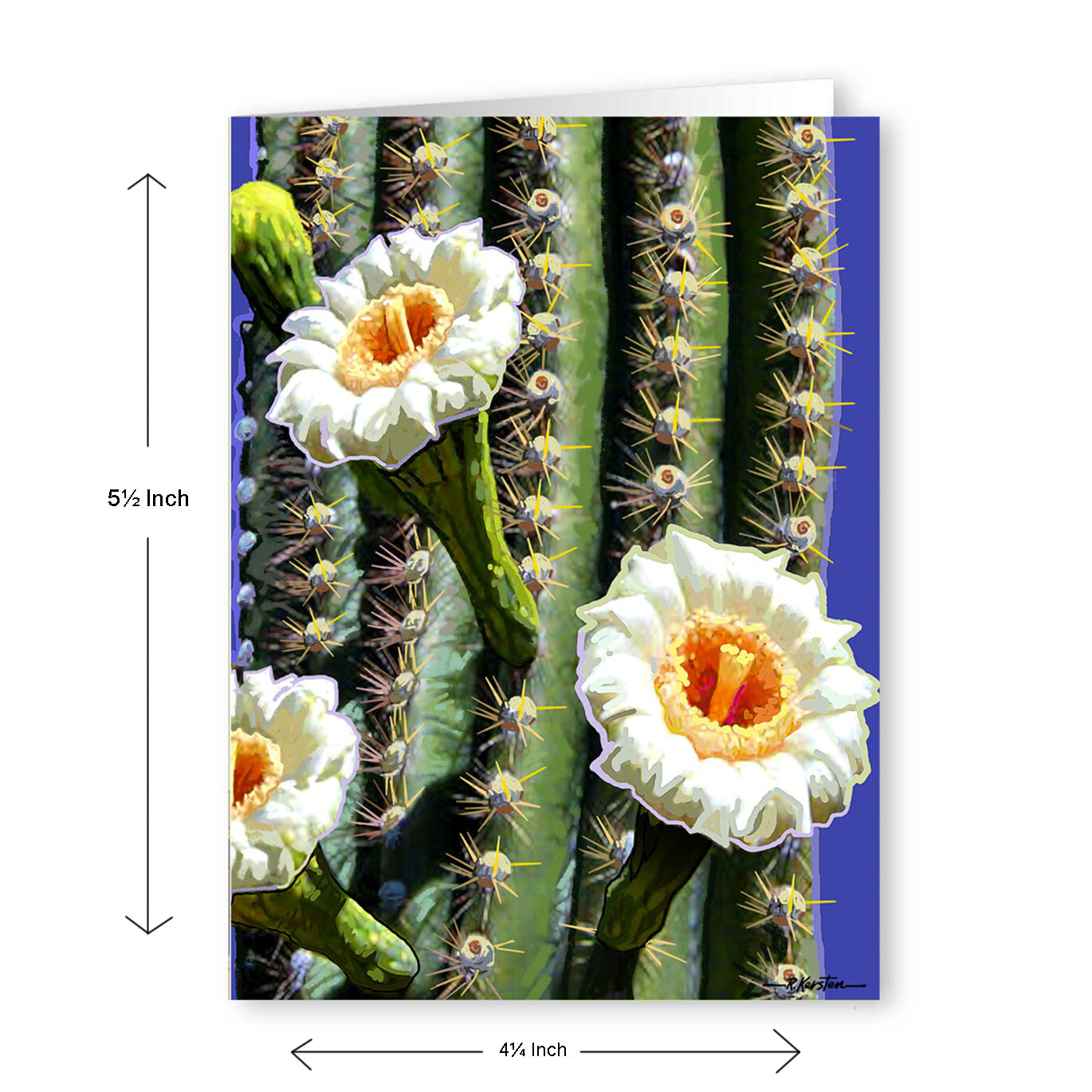 Cactus Theme Custom Note Card Set- 4 1/4 x 5 1/2 in. 10 Boxed Note ...