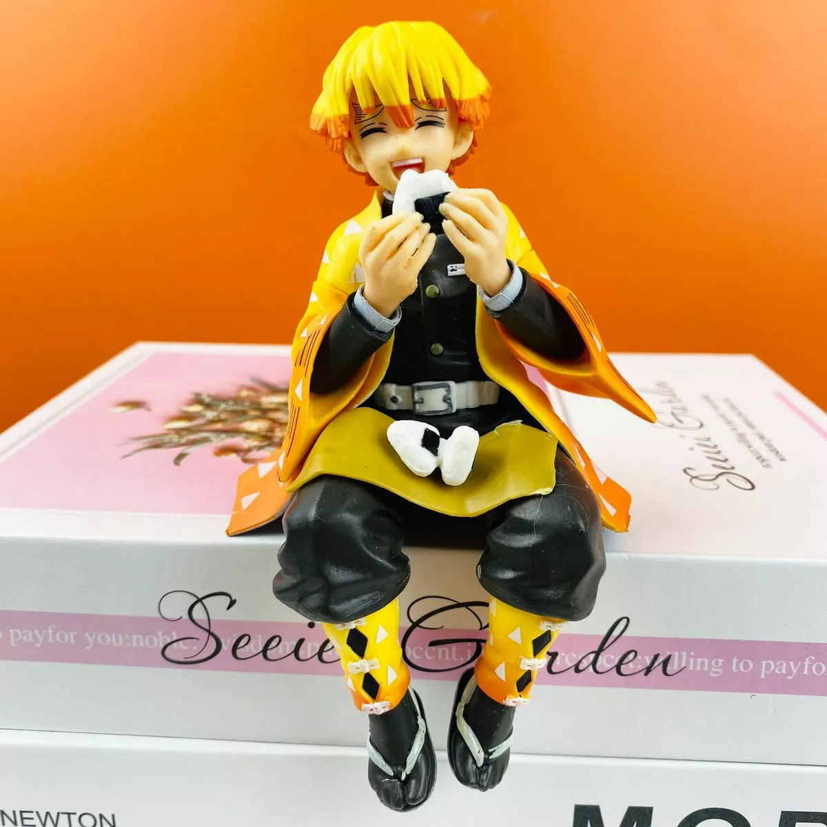 5.5'' Demon Slayer: Kimetsu no Yaiba Agatsuma Zenitsu Eat Rice Balls PVC  Figure 