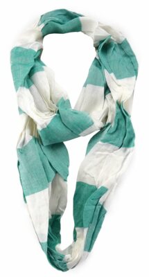 TigerTie Loop Schal in mint-türkis weiss gestreift - Gr. 180 cm x 50 cm