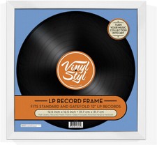 Vinyl Styl 12 Inch Vinyl Record Display Frame - Wall Hanging White New Vinyl
