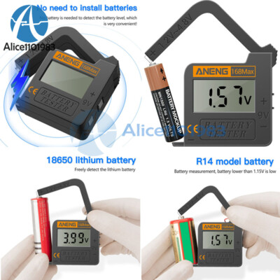 Tester Digitale Per Batterie 168Max BT168 BT168D – Misura Li-ion 18650, AA, 9V