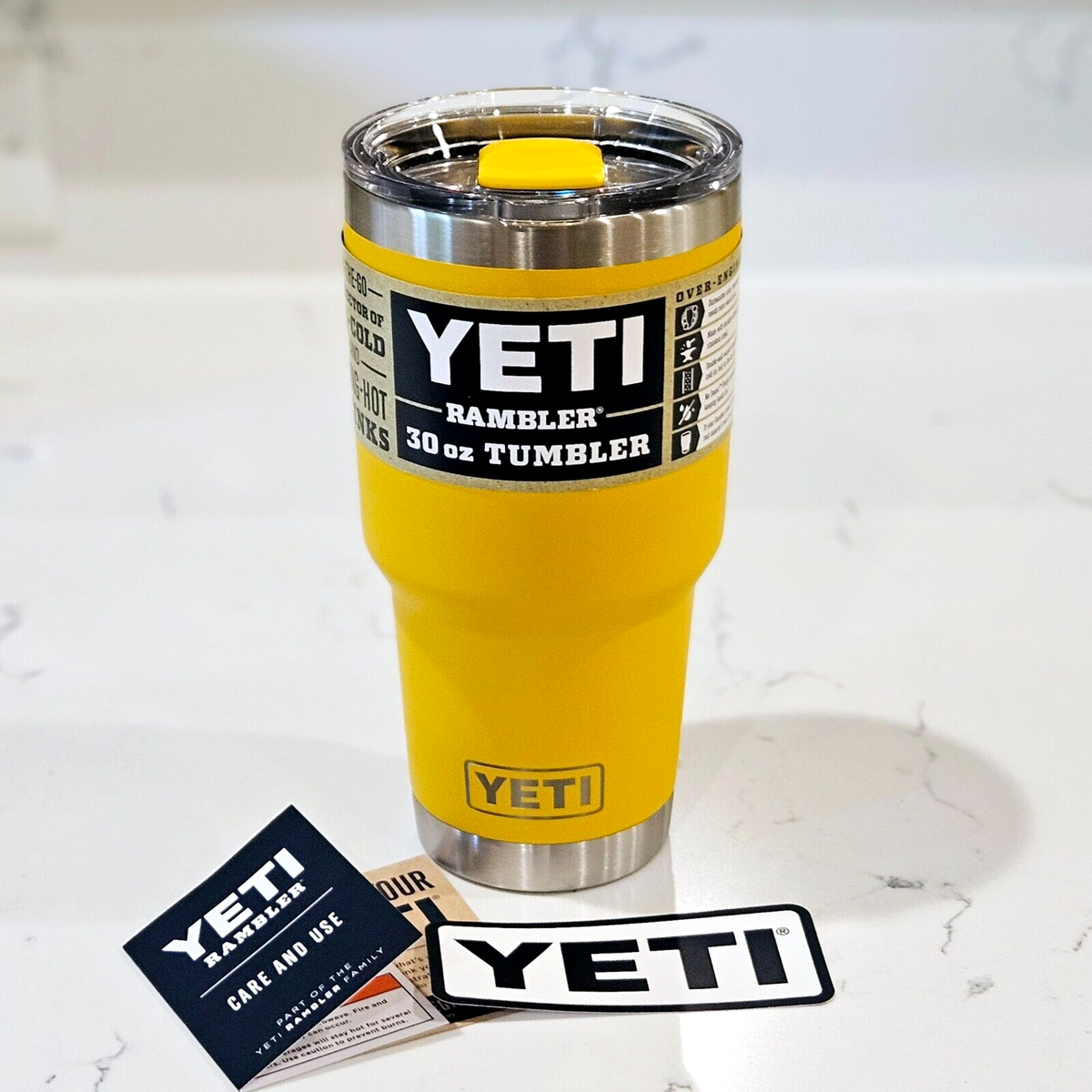 Yeti 30 Oz Tumbler Matching Magslider Lid- Alpine Yellow NWT
