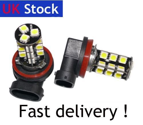 H11 Xenon WHITE 27 LED SMD CANBUS ERROR FREE Car Fog Bulbs A - Picture 1 of 1