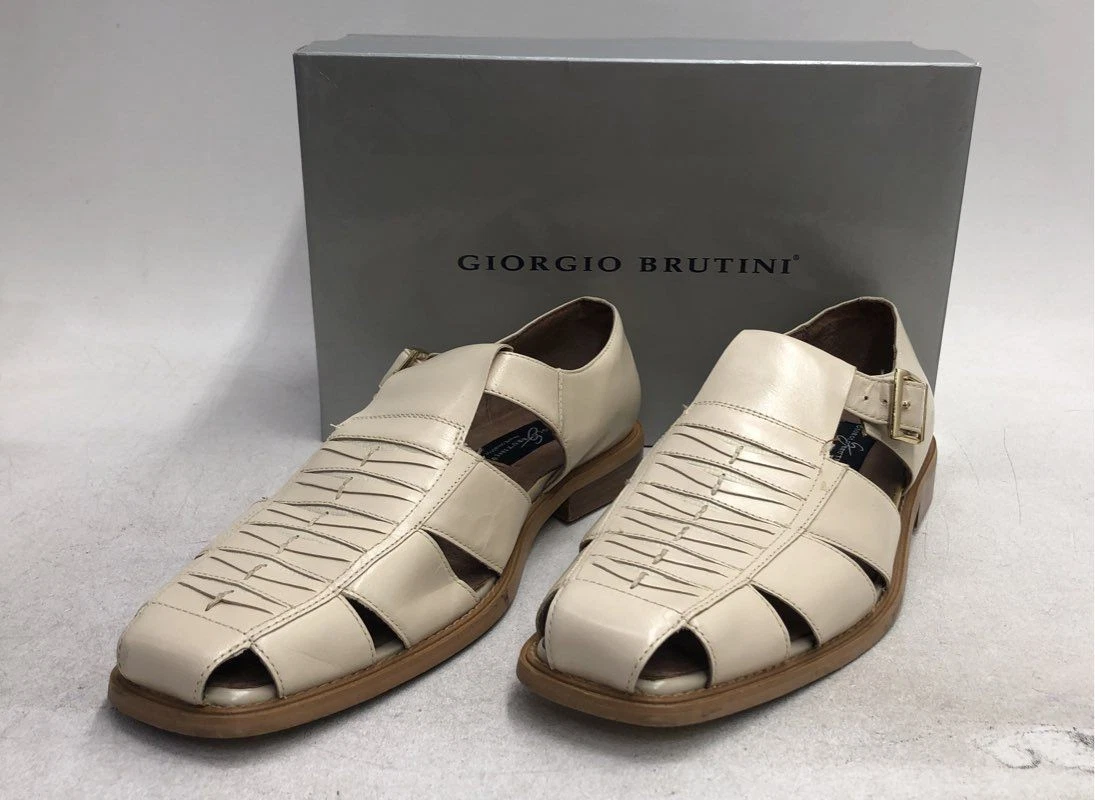 La Milano Men\'s Jonathan II Fisherman Leather Vacation White Sandals size 15 White Fisherman Sandals for Men with Upper Leather for sale  main image 4