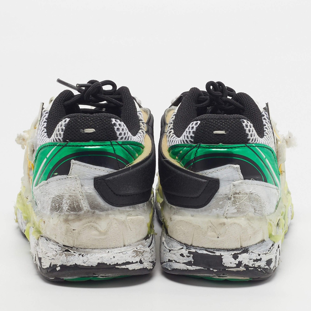 Maison Martin Margiela Fusion Size 41 WhiteGreen Leather and Mesh
