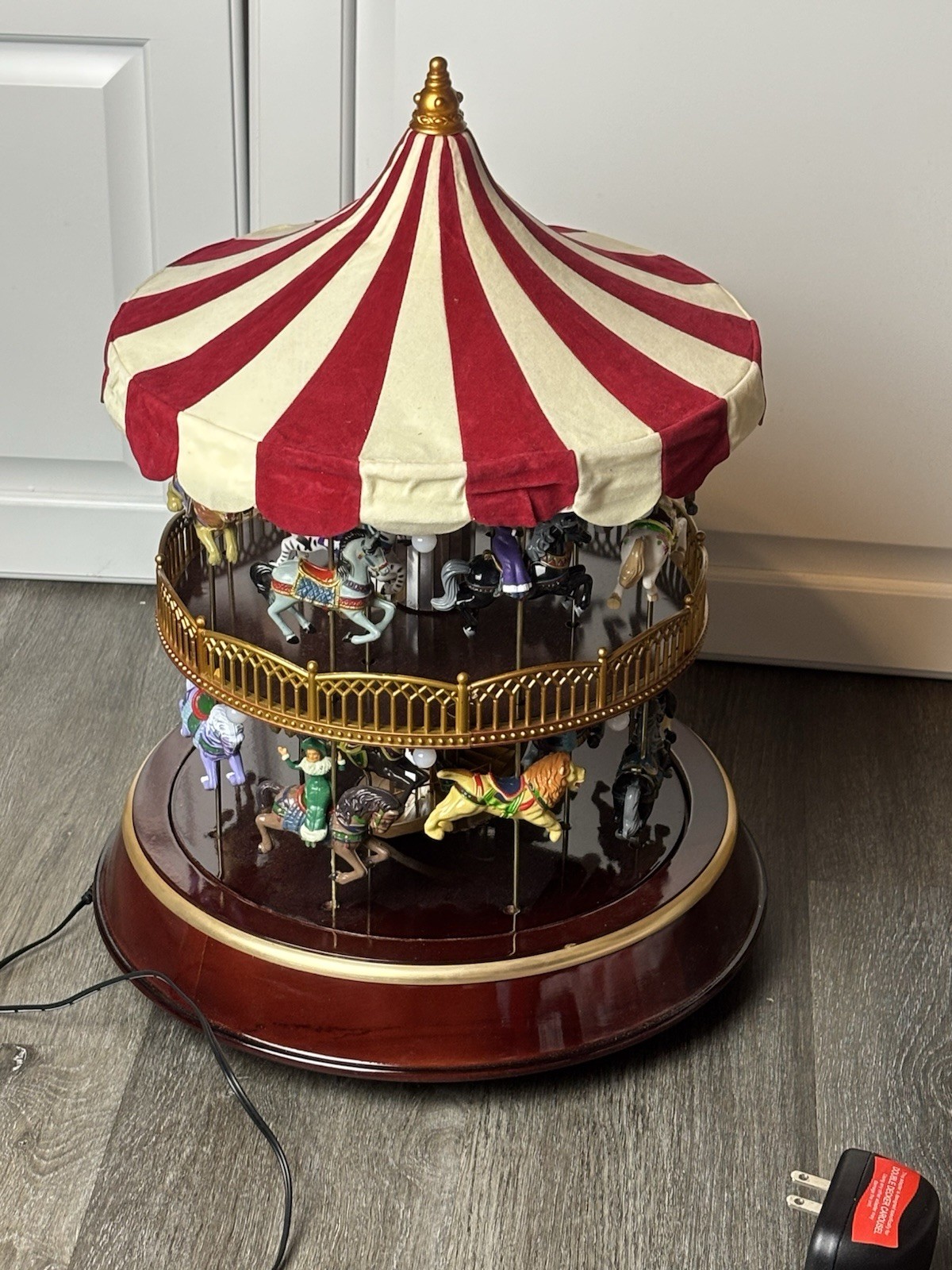 Mr. Christmas Animated Double Decker Carousel Lights Up, Spins And Plays30 Songs