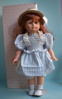 Signed Gotz Red Head Blue Eyed 19'' Vinyl Doll in Box w Hang Tag, Stand #09402