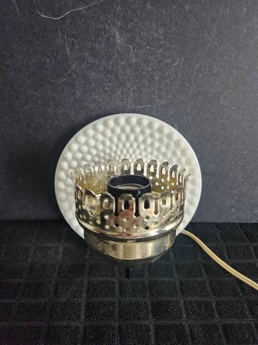 Vintage Hopnail Milk Glass Wall Hanging Lamp WORKS