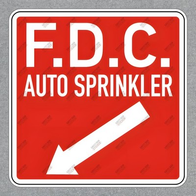 F.D.C. Auto Sprinkler Safety Sign Sticker OSHA Compliant Workplace #25806