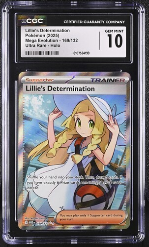 Lillie's Determination 169/132 Ultra Rare - Mega Evolution CGC 10 GEM MINT