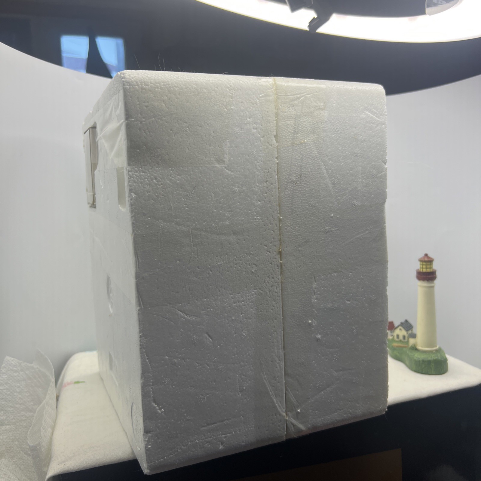 Hofert's Fiber Optic Toy Shop Christmas Village 8 and a half inches tall X8 wide