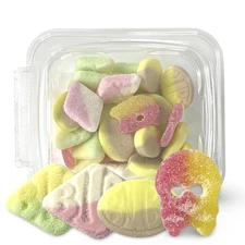Authentic Swedish Candy Bubs In a Tub 4 Flavor Variety Mix, Banana Toffee, Straw