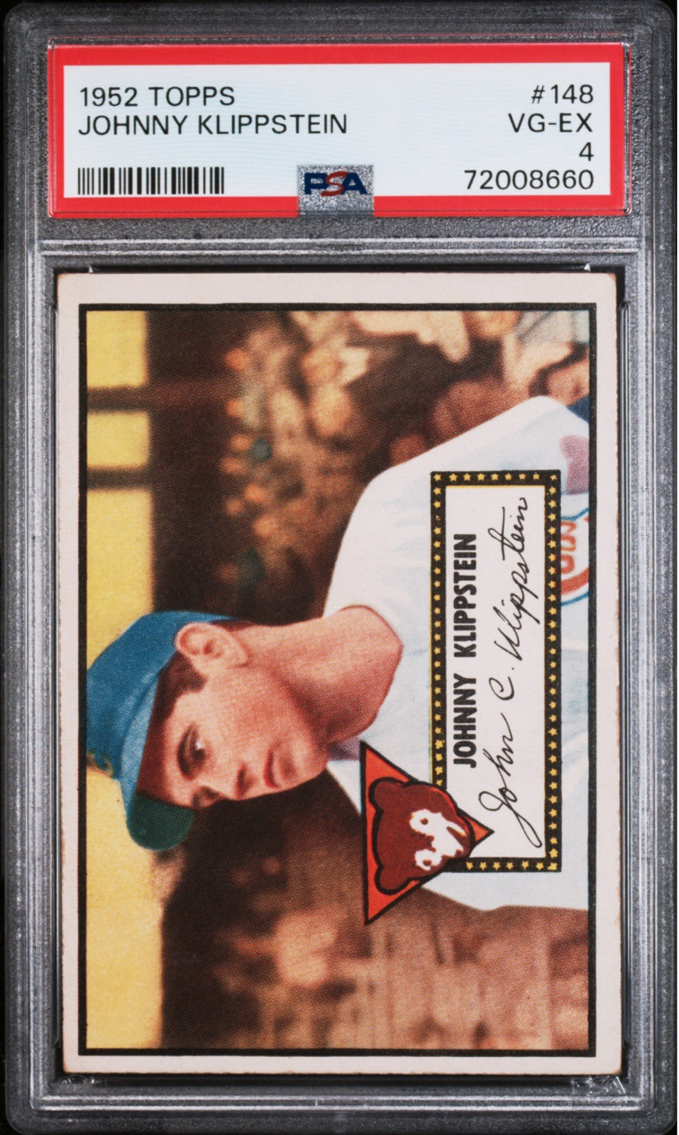 1952 Topps Johnny Klippstein #148 PSA 4 VG-EX Chicago Cubs